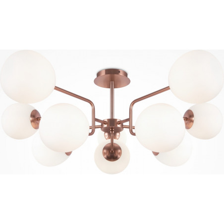 Plafon retro szklane kule Erich X 90,7cm opal / mosiądz Maytoni