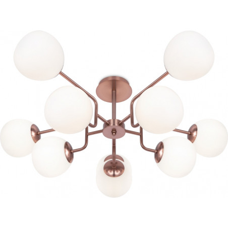 Plafon retro szklane kule Erich X 90,7cm opal / mosiądz Maytoni