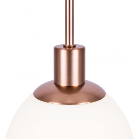 Lampa wisząca szklana kula Erich 15cm opal / mosiądz Maytoni