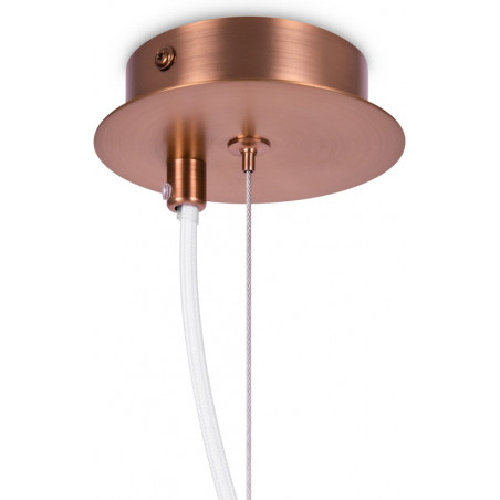 Lampa wisząca szklana kula Erich 15cm opal / mosiądz Maytoni