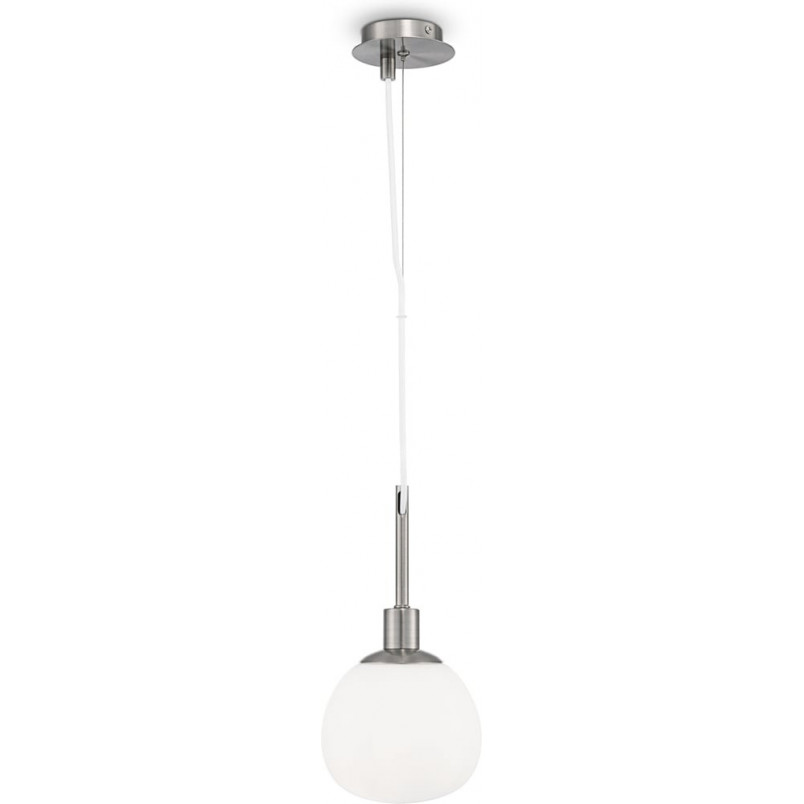 Lampa wisząca szklana kula Erich 15cm opal / nikiel Maytoni