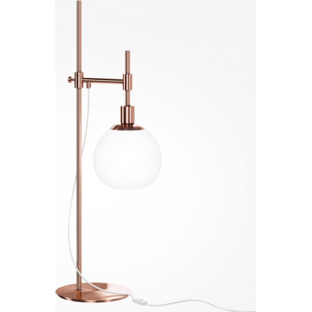 Lampa szklana kula na szafkę nocną Erich opal / mosiądz Maytoni