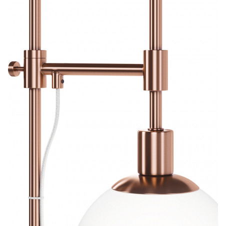 Lampa podłogowa szklana kula Erich opal / mosiądz Maytoni