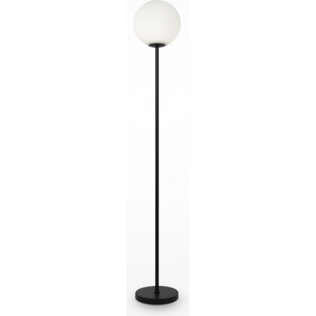 Lampa podłogowa kula szklana Ring 155cm biało-czarna Maytoni