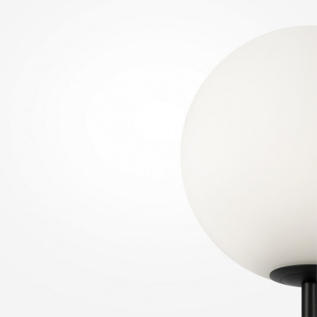 Lampa podłogowa kula szklana Ring 155cm biało-czarna Maytoni