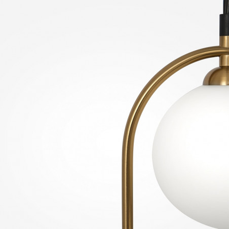 Lampa wisząca 2 szklane kule Ring II 17cm biało-mosiężna Maytoni