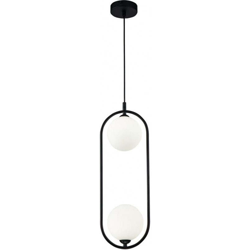 Lampa wisząca 2 szklane kule Ring II 17cm biało-czarna Maytoni