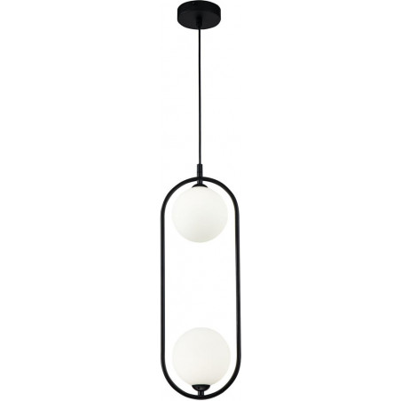 Lampa wisząca 2 szklane kule Ring II 17cm biało-czarna Maytoni
