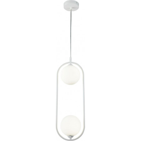 Lampa wisząca 2 szklane kule Ring II 17cm biała Maytoni