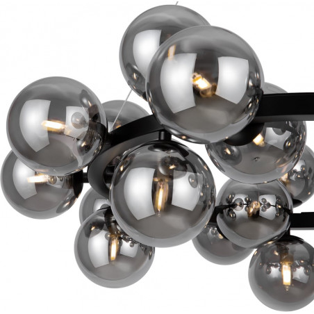 Lampa wisząca okrągła szklane kule Dallas XXV 69cm szkło dymione / czarny Maytoni