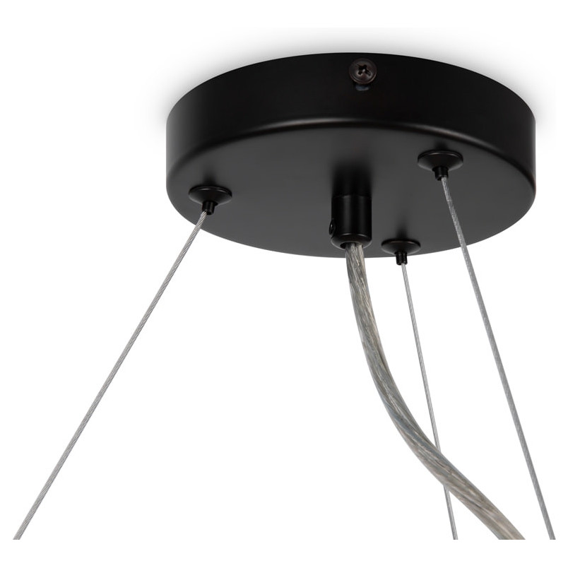 Lampa wisząca okrągła szklane kule Dallas XXV 69cm szkło dymione / czarny Maytoni