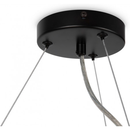 Lampa wisząca okrągła szklane kule Dallas XXV 69cm szkło dymione / czarny Maytoni