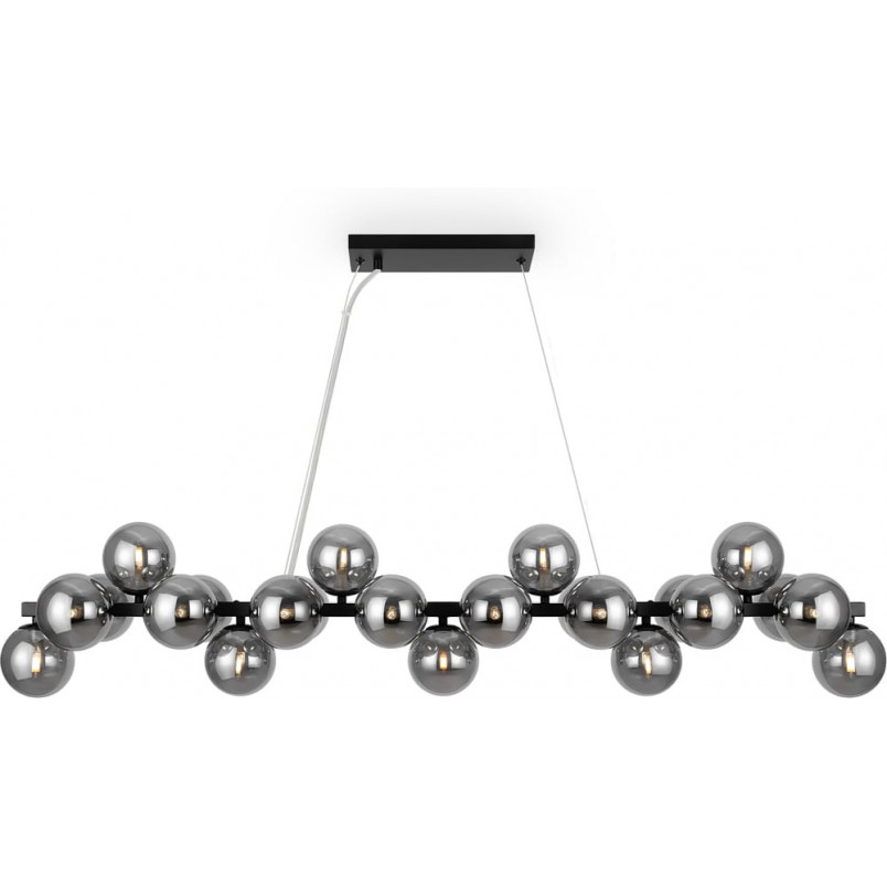 Lampa wisząca podłużna szklane kule Dallas XXV 123,5cm szkło dymione / czarny Maytoni
