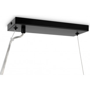 Lampa wisząca podłużna szklane kule Dallas XXV 123,5cm szkło dymione / czarny Maytoni