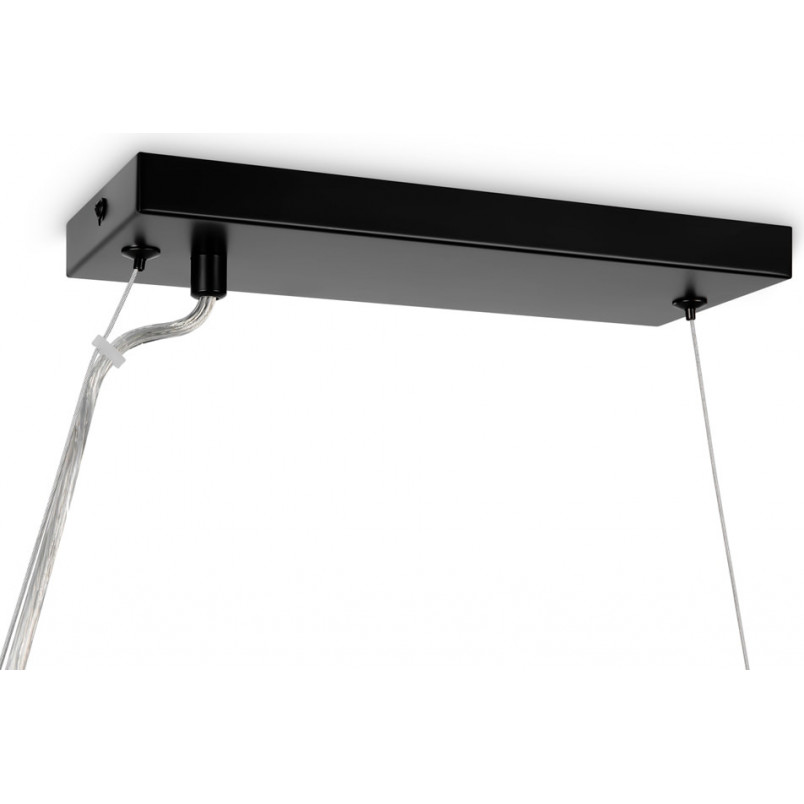 Lampa wisząca podłużna szklane kule Dallas XXV 123,5cm szkło dymione / czarny Maytoni