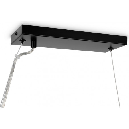 Lampa wisząca podłużna szklane kule Dallas XXV 123,5cm szkło dymione / czarny Maytoni