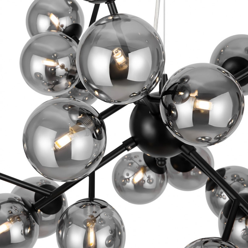 Lampa wisząca szklane kule Dallas XXIV szkło dymione / czarny Maytoni