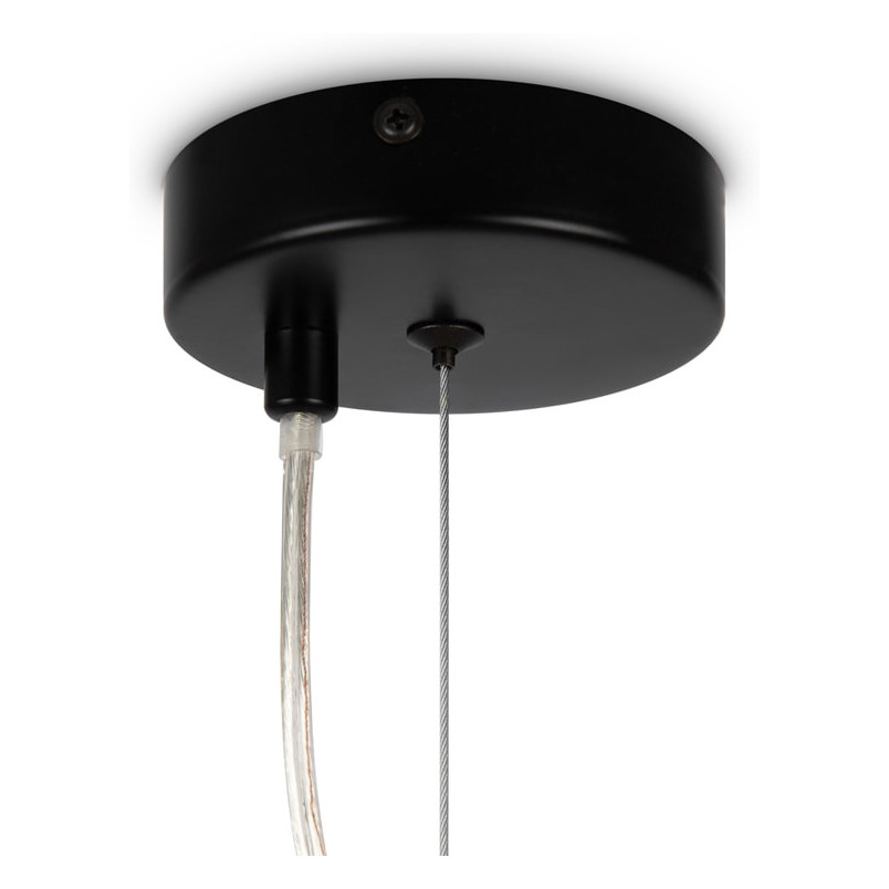 Lampa wisząca pionowa 6 szklanych kul Dallas 29cm szkło dymione / czarny Maytoni