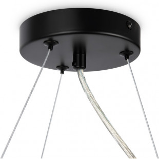 Lampa wisząca okrągła 11 szklanych kul Dallas 67cm szkło dymione / czarny Maytoni