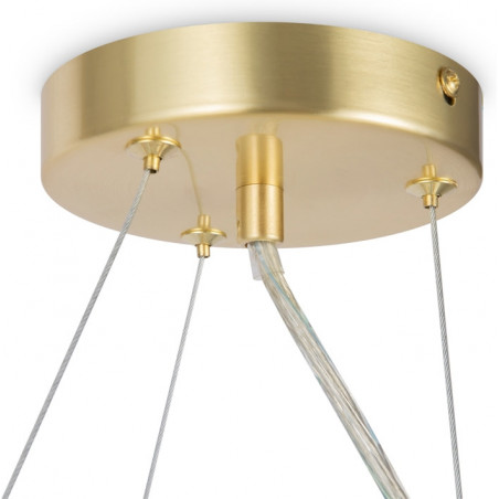 Lampa wisząca okrągła 11 szklanych kul Dallas 67cm biały / złoty Maytoni
