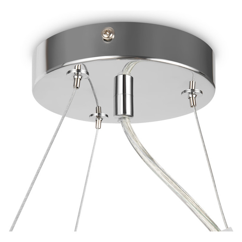 Lampa wisząca okrągła 11 szklanych kul Dallas 67cm szkło dymione / chrom Maytoni