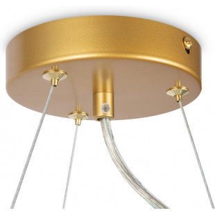 Lampa wisząca okrągła 11 szklanych kul Dallas 67cm bursztynowy / złoty Maytoni