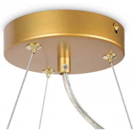 Lampa wisząca okrągła 11 szklanych kul Dallas 67cm bursztynowy / złoty Maytoni