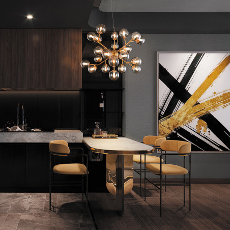 Lampa wisząca szklane kule Dallas XXIV bursztynowy / złoty Maytoni
