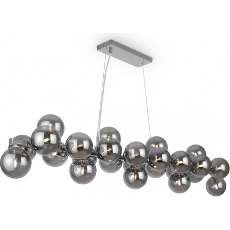 Lampa wisząca podłużna szklane kule Dallas XXV 123,5cm szkło dymione / chrom Maytoni