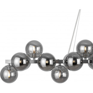 Lampa wisząca podłużna szklane kule Dallas XXV 123,5cm szkło dymione / chrom Maytoni