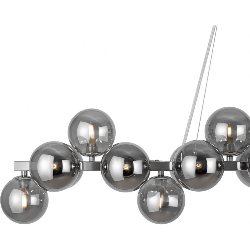 Lampa wisząca podłużna szklane kule Dallas XXV 123,5cm szkło dymione / chrom Maytoni