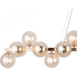 Lampa wisząca podłużna szklane kule Dallas XXV 123,5cm bursztynowy / złoty Maytoni