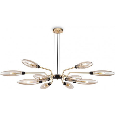 Lampa wisząca szklana designerska Ventura 127cm bursztynowo-złota Maytoni