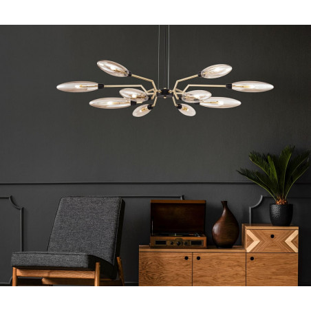 Lampa wisząca szklana designerska Ventura 127cm bursztynowo-złota Maytoni