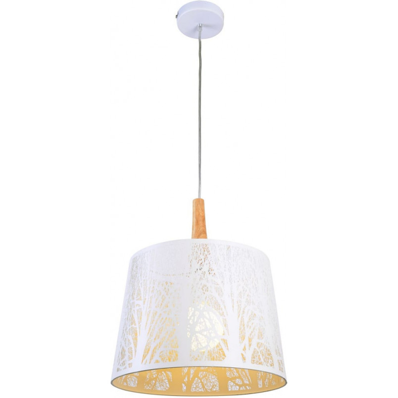 Lampa wisząca ażurowa z drewnem Lantern 35cm biała Maytoni Lampa wisząca ażurowa z drewnem Lantern 35cm biała Maytoni
