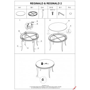 Stół szklany okrągły Reginald 120cm biały marmur / srebrny Halmar