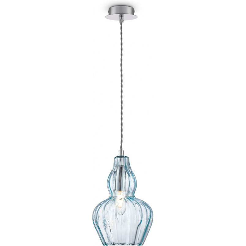 Lampa wisząca szklana Eustoma 16cm niebieska Maytoni