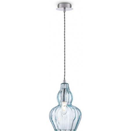 Lampa wisząca szklana Eustoma 16cm niebieska Maytoni
