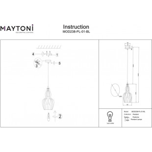 Lampa wisząca szklana Eustoma 16cm niebieska Maytoni