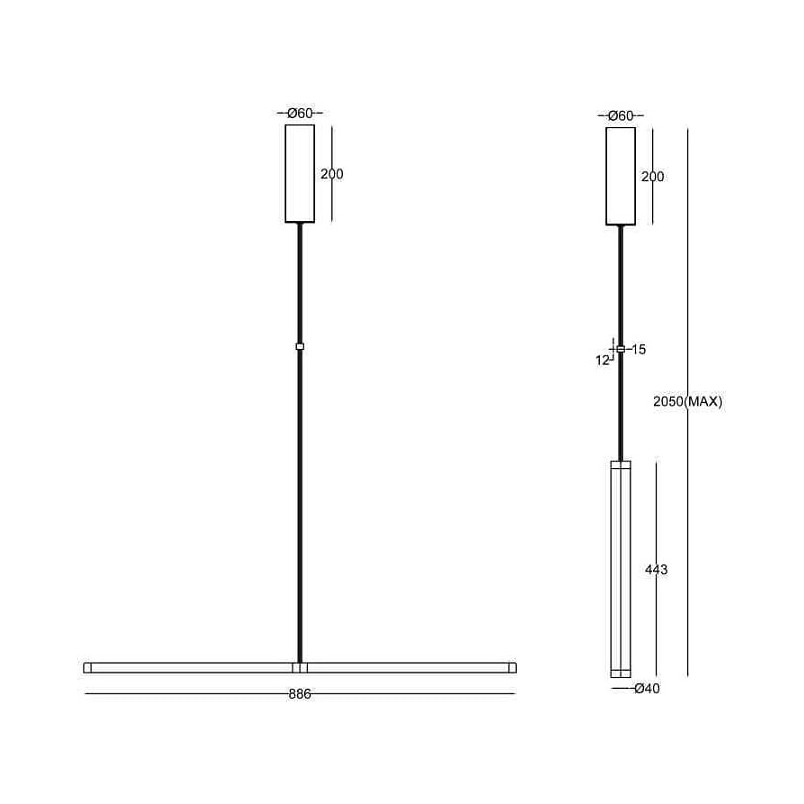 Lampa wisząca nad biurko Supersymmetry LED 4000K 88,6cm biała Maytoni