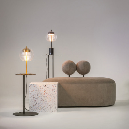Lampa stołowa szklana modern Mystic przeźroczysty / czarny Maytoni