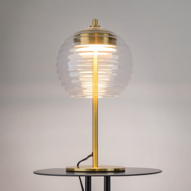 Lampa stołowa szklana modern Mystic przeźroczysty / mosiądz Maytoni