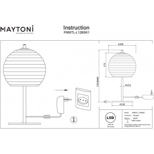 Lampa stołowa szklana modern Mystic przeźroczysty / mosiądz Maytoni