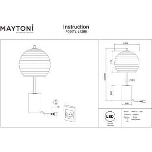 Lampa stołowa szklana modern Mystic przeźroczysty / czarny Maytoni
