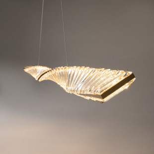 Lampa wisząca kryształowa podłużna Krone LED 120cm przeźroczysty / mosiądz Maytoni