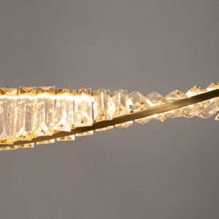 Lampa wisząca kryształowa podłużna Krone LED 120cm przeźroczysty / mosiądz Maytoni