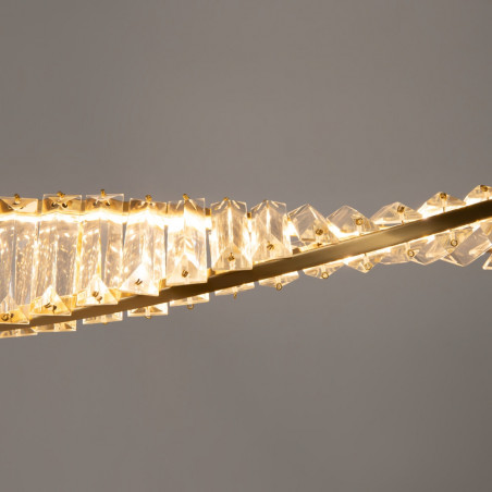 Lampa wisząca kryształowa podłużna Krone LED 120cm przeźroczysty / mosiądz Maytoni