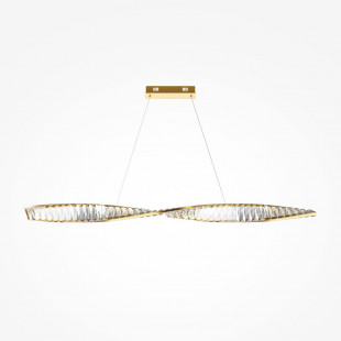 Lampa wisząca kryształowa podłużna Krone LED 120cm przeźroczysty / mosiądz Maytoni