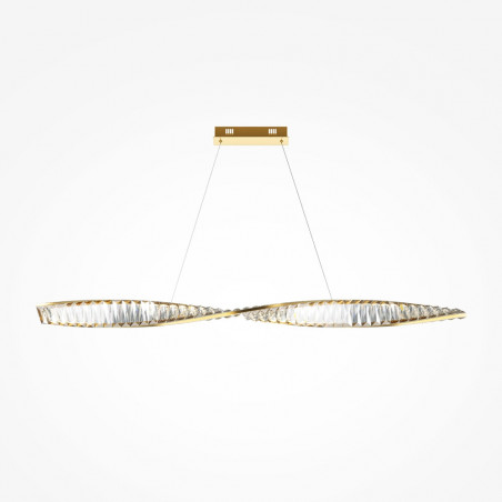 Lampa wisząca kryształowa podłużna Krone LED 120cm przeźroczysty / mosiądz Maytoni