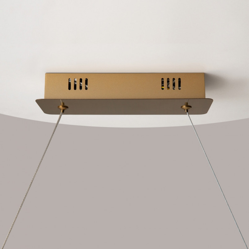 Lampa wisząca kryształowa podłużna Krone LED 120cm przeźroczysty / mosiądz Maytoni